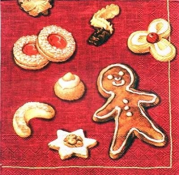 s2099 - Cookies - red - Servietten - Packung - 20 Stück