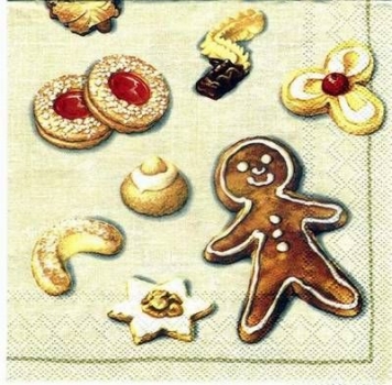 s2101 - Cookies - cream - Servietten - Packung - 20 Stück