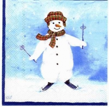 s2127 - Snowman - light blue - Servietten - Packung - 20 Stück