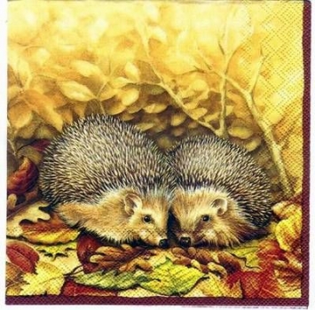 s2176 - Hedgehog - yellow - Servietten - Packung - 20 Stück