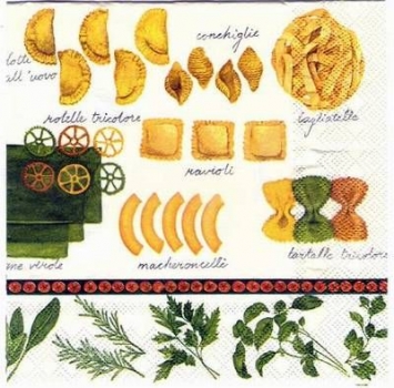 s2271 – Pasta – Kräuter – Servietten – Packung – 20 Stück