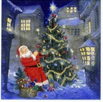 s2304 - Santas Claus is coming - Servietten - Packung - 20 Stück