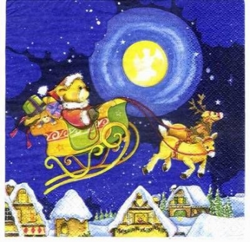 s2326 – Weihnachtsteddy – Servietten – Packung – 20 Stück