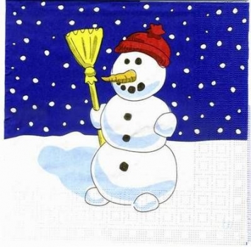 s2442 - Funny Snowman - blue - Servietten - Packung - 20 Stück