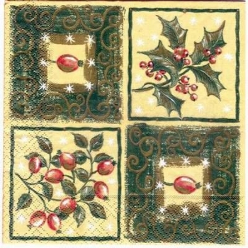 s2466 - Winterbeeren - Servietten - Packung - 20 Stück