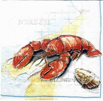 s2536 - Lobster - white - Napkins - Package - 20 pcs..