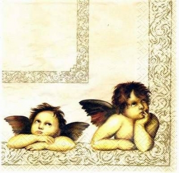 s2553 - Angels - cream - Servietten - Packung - 20 Stück