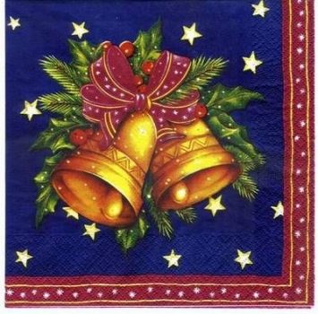 s2561 - Jingle bells - blue - Servietten - Packung - 20 Stück