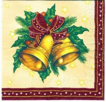 s2562 - Jingle bells - cream - Servietten - Packung - 20 Stück
