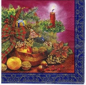 s2567 - Christmas Basket - red - Servietten - Packung - 20 Stück