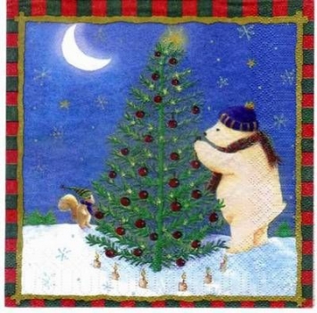 s2569 - Teddy and Tree - Servietten - Packung - 20 Stück