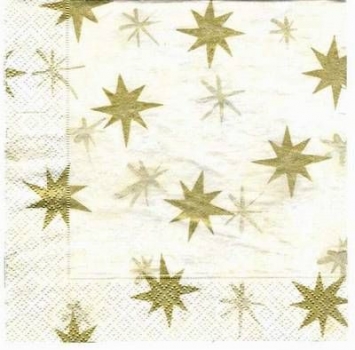 s2585 - Sternenstunde - creme/gold - Servietten - Packung - 20 Stück