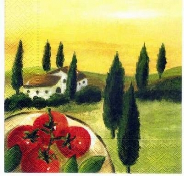 s2597 – Landschaft / Tomaten – Servietten – Packung – 20 Stück