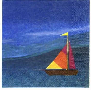 s2691 - Lonely Boat - Servietten - Packung - 20 Stück