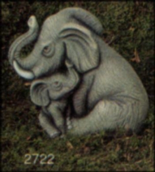 Elefant mit Jungem – klein – 10 cm hoch – Schrühware