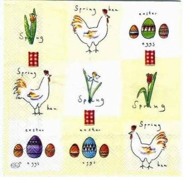 s2739 - Chick Tac Toe light yellow - Servietten - Packung - 20 Stück.