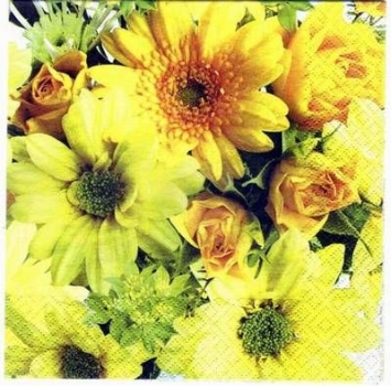s2827 - Sunshine Flowers - Servietten - Packung - 20 Stück