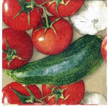 s2852 – Sommergemüse - Servietten - Packung - 20 Stück