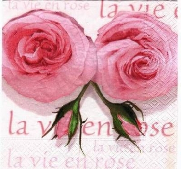 s2943 - La vie en rose - rosé - Servietten - Packung - 20 Stück
