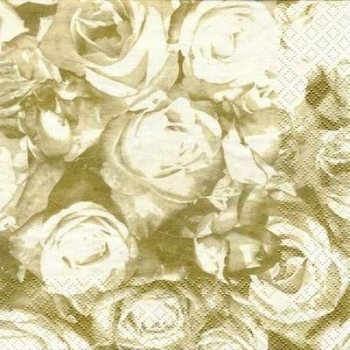 s2998 - Rosenmeer - gold - Servietten - Packung - 20 Stück