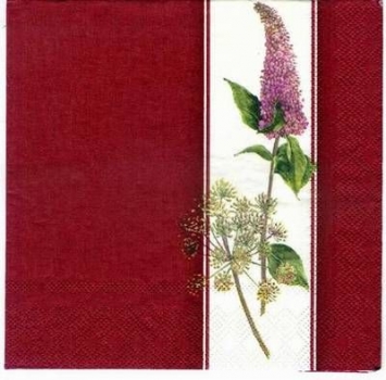 s3042 - Deux Fleurs - red - Servietten - Packung - 20 Stück