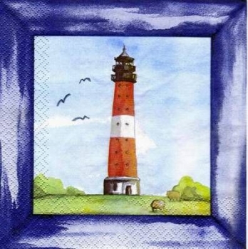 s3127 - Lighthouse - blue - Servietten - Packung - 20 Stück