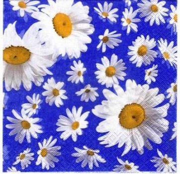 s3147 - Fresh Flowers - blau - Servietten - Packung - 20 Stück