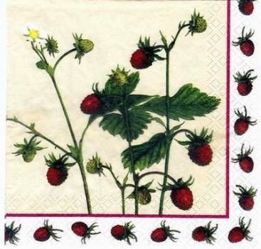 s3154 - Walderdbeeren - Servietten - Packung - 20 Stück