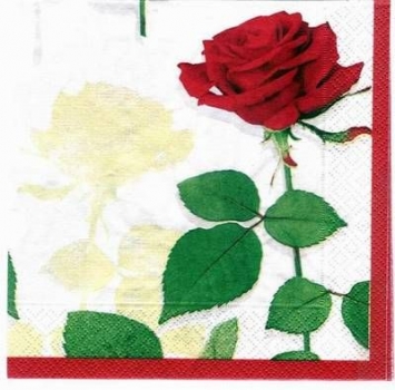 s3168 - Red Rose - Servietten - Packung - 20 Stück