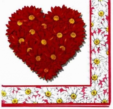 s3180 - Romantic Daisy - Servietten - Packung - 20 Stück.
