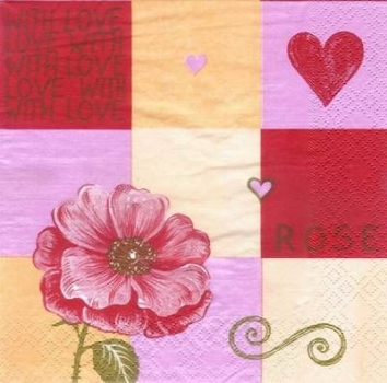 s3582 - Love Message - Servietten - Packung - 20 Stück