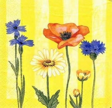 s3583 - Blumenreihe - Servietten - Packung - 20 Stück