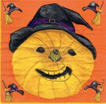 s3668 - Halloween Pumkin - orange - Servietten - Packung - 20 Stück