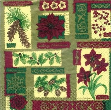 s3677 - Juledite Patch-Work - Servietten - Packung - 20 Stück