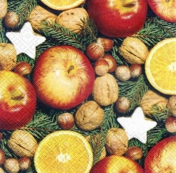 s3709 - Christms Fruits - Servietten - Packung - 20 Stück