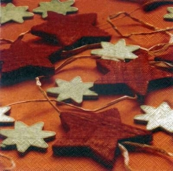 s3735 - Red & Golden Stars - Servietten - Packung - 20 Stück