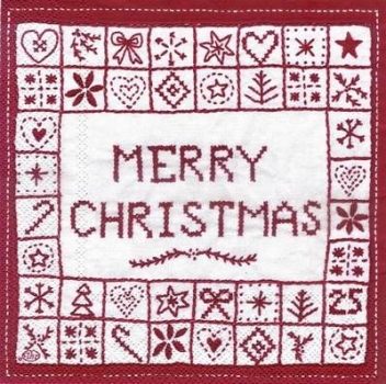 s3740 - Merry Christmas - white red - Servietten - Packung - 20 Stück