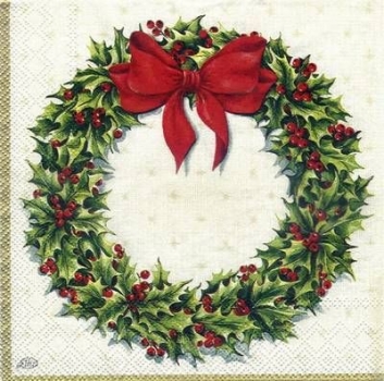 s3750 - Door Wreath - cream - Servietten - Packung - 20 Stück