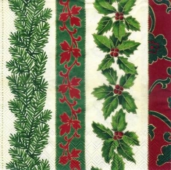 s3763 - Holly Border - cream - Servietten - Packung - 20 Stück