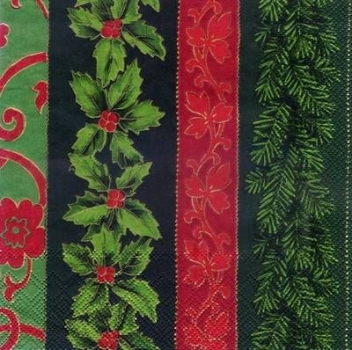 s3771 - Holly Border - green - Servietten - Packung - 20 Stück