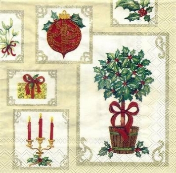 s3774 - Christmas Decoration - cream - Servietten - Packung - 20 Stück