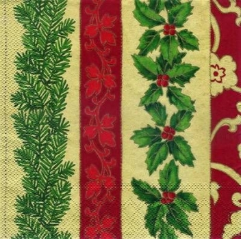 s3776 - Holly Border - gold - Servietten - Packung - 20 Stück