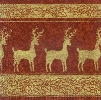 s3784 - Reindeer Parade - cinnamon - Servietten - Packung - 20 Stück