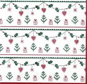 s3785 - Vintage Christmas - white - Servietten - Packung - 20 Stück