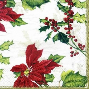 s3794 – Weihnachtsstern - Poinsettia – Servietten – Packung – 20 Stück