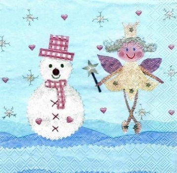 s3797 - Snow Fairy - light blue - Servietten - Packung - 20 Stück