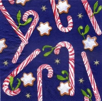 s3867 – Weihnachten – Zuckerstangen – Servietten – Packung – 20 Stück