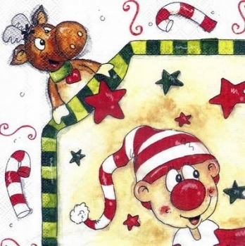 s3913 – Weihnachts-Wichtel – VIELSEIDIG – Servietten – Packung – 20 Stück