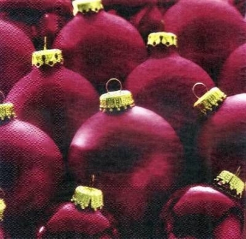 s3933 - Weihnachtskugeln - red - Servietten - Packung - 20 Stück