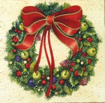 s3941 - Wreath - beige - Servietten - Packung - 20 Stück